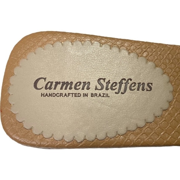 CARMEN STEFFENS Genuine Leather Strappy Flat Sandals MADE IN BRAZIL US Sz 6 - Picture 6 of 8